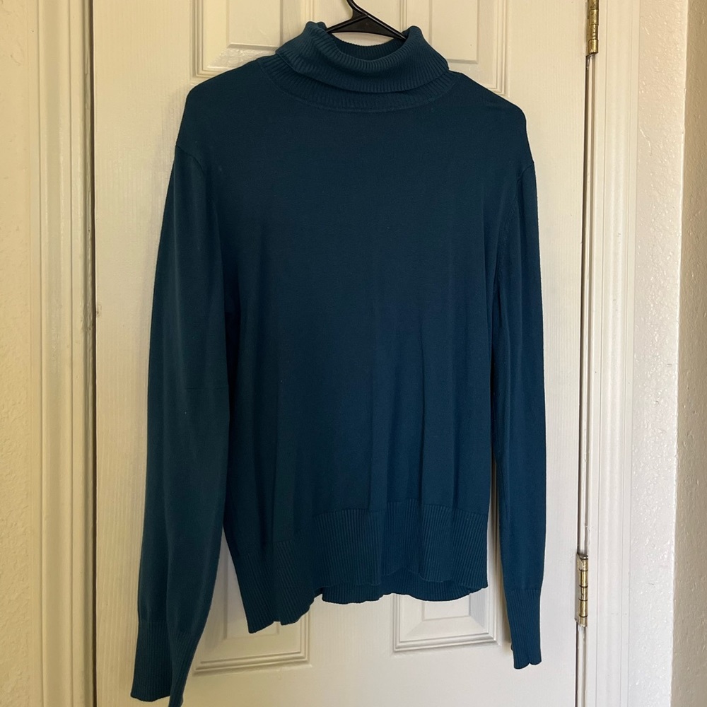 Teal turtle neck sweater